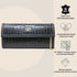 90 Feet Kaya Clutch Bag in Premium Genuine Leather (Black)